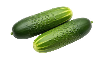 Isolated cucumbers, fresh and green vegetables for cooking and healthy eating, nutrition