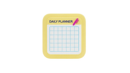 Isolated Daily Planner With Grid For Notes, Tasks, And Meetings For Business Or Personal Use