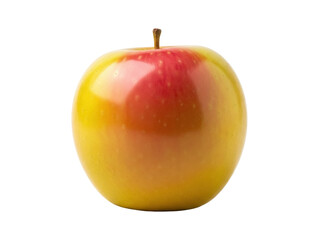 Isolated Golden Delicious apple fruit with red blush, a healthy and delicious snack food