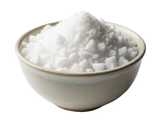 Isolated granular ingredient in a ceramic bowl ready for cooking or baking preparation