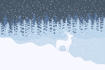 winter landscape with deer © Olga