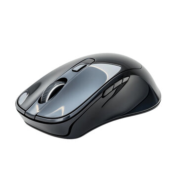 Wireless Digital Mouse in Perspective Angle with Side Buttons, Floating Composition