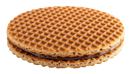 Isolated Stroopwafel sweet delicious caramel biscuit snack treat baked waffle round cookie dessert