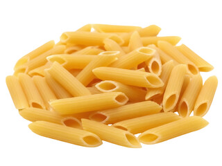 Isolated uncooked penne pasta, Italian cuisine ingredient for cooking, culinary pasta dish