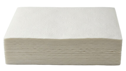 Isolated stack of paper napkins, table linen, paper serviette, tissue, disposable towel