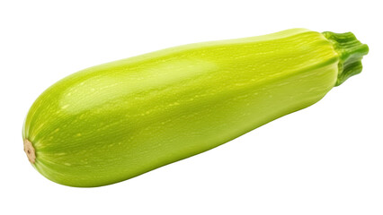 Isolated fresh green zucchini squash, healthy eating ingredient for salads or cooking