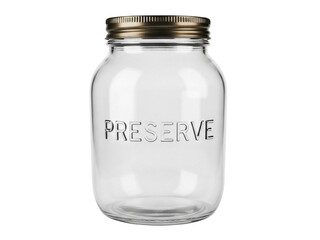 Isolated Preserve Jar with Lids, Glass Container, Glassware, Traditional, Homemade Goods