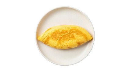 Isolated savory omelet on plate presented as a breakfast dish or a light meal on plate