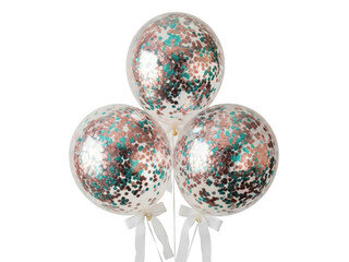 Isolated bunch of glitter balloons decoration for event or birthday party isolated