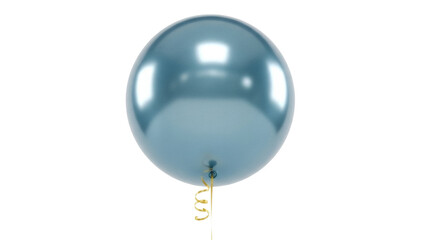 Isolated blue balloon, party decoration for birthday celebration or happy occasion, shiny object