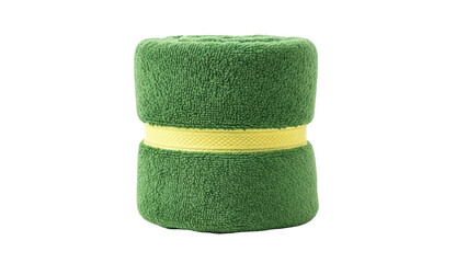 Isolated hand towel roll with yellow ribbon, soft terrycloth, absorbent, bathroom textiles