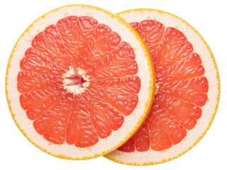 Isolated grapefruit slices are healthy and delicious fruits, perfect for eating fresh