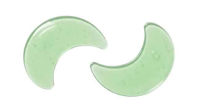 Isolated cosmetic eye patches, green gel eye pads for puffy eyes or dark circles treatment