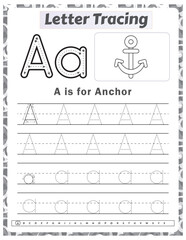 Letter Formation Aa &ndash; Uppercase and Lowercase Tracing Worksheet