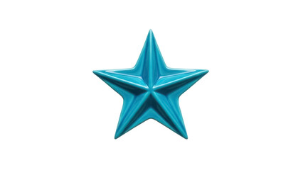 Isolated light blue star with a shiny ceramic surface, a Christmas or holiday symbol