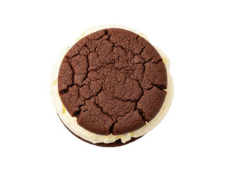 Isolated Chocolate Ice Cream Cookie Sandwich Dessert Indulgence Sweet Treat, no crumbs here