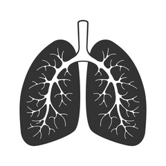 Human lungs graphic icon. Lungs sign isolated on white background. Vector illustration