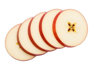 Isolated Apple Slices Fresh Fruit, Red Skin, Raw Food, Vegetarian Snack, Dessert, Healthy Eating