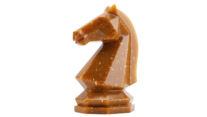 Isolated chess piece featuring a knight in brown color for a game of strategy and skill