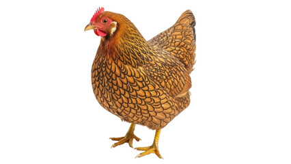 Isolated Chicken on Display, Agricultural Animal, Poultry Concept, Farm Livestock, Hen Image