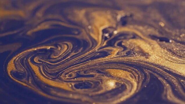 Abstract Gold and Black Fluid Art Texture Background