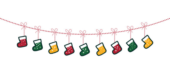 Christmas and New Year ornament designs with transparent background