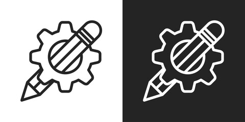 creativity Icon In Black And White Line Style