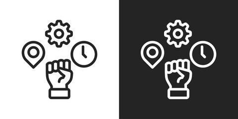 autonomy Icon In Black And White Line Style