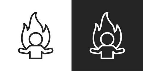 enthusiast Icon In Black And White Line Style