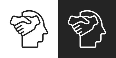 empathy Icon In Black And White Line Style