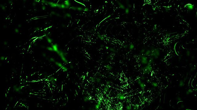 Dark, abstract texture with macabre green scratches and particles. A seamless loop for horror, sci-fi, or intense grunge-style motion backgrounds