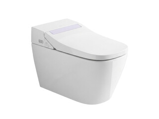 Isolated Wall Mounted Modern Toilet Fixture with Lid for Contemporary Bathroom Design