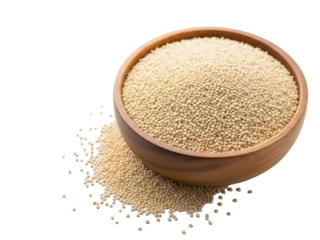 Isolated Bowl of White Mustard Seeds, a Nutrient-Rich Food, Ingredient for Cooking & Seasoning