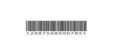 Universal product code barcode symbol for retail and logistics isolated on transparent background