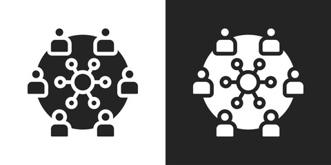 participation Icon In Black And White Glyph Style