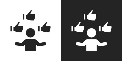 popularity Icon In Black And White Glyph Style