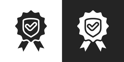 authenticity Icon In Black And White Glyph Style