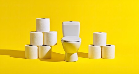 Celebrate National Osaka Toilet Paper Day with a whimsical poster featuring a clean, white toilet – a fun and quirky design for sanitation awareness and bathroom humor promotions!
