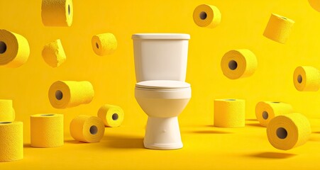 Celebrate National Toilet Paper Day with a whimsical poster featuring a pristine white toilet, ideal for bathroom humor, quirky holidays, and lighthearted marketing campaigns