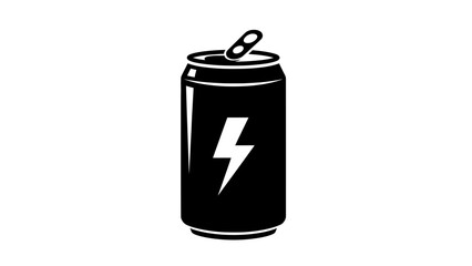 Energy Drink Can Icon – Beverage with Lightning Bolt Symbol