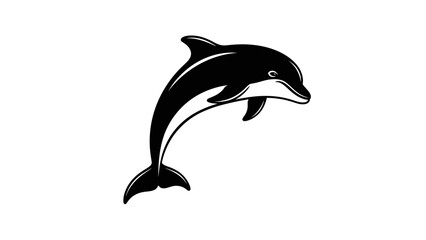 Dolphin Icon – Jumping Ocean Animal Silhouette Symbol
