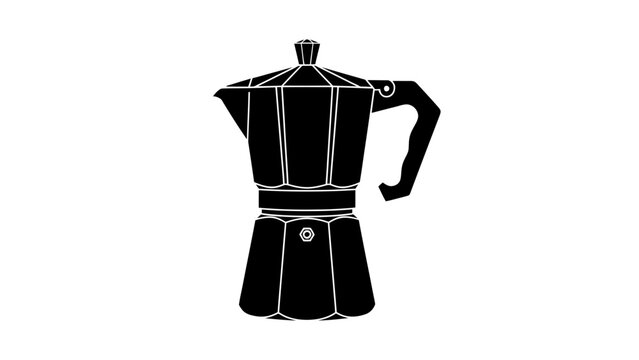 Moka Pot Icon &ndash; Classic Stovetop Espresso Coffee Maker Silhouette