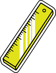 Simple Graphic Yellow Ruler Measuring Tool for Education and Design