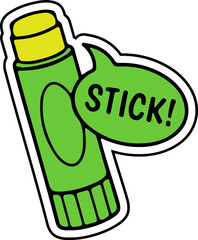 Green Glue Stick with Stick Speech Bubble Fun Craft Supply