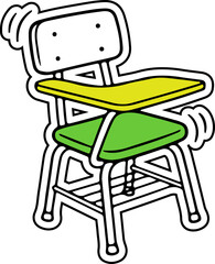 Dynamic School Desk Chair Illustration for Learning and Study