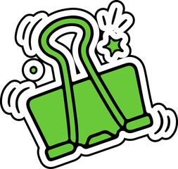 Vibrant Green Binder Clip Icon for Business and Organization