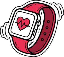 Smartwatch Heart Rate Monitor Icon for Digital Health