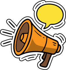 Marketing Megaphone with Speech Bubble for Important Announcement