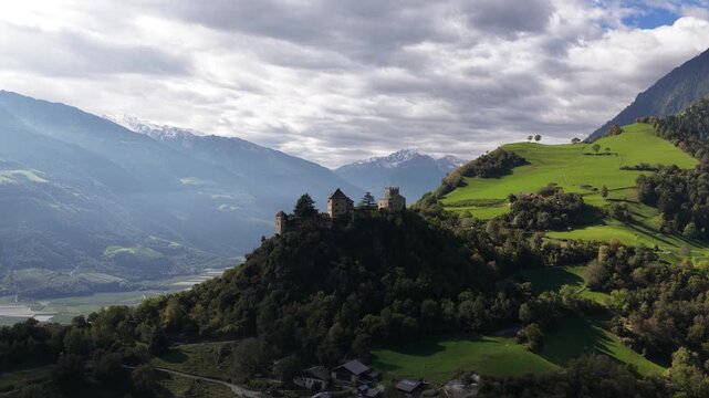 Juval Castle South Tyrol Aerial Close-Up View