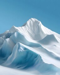 Majestic snow capped mountain peak under a clear blue sky